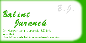 balint juranek business card